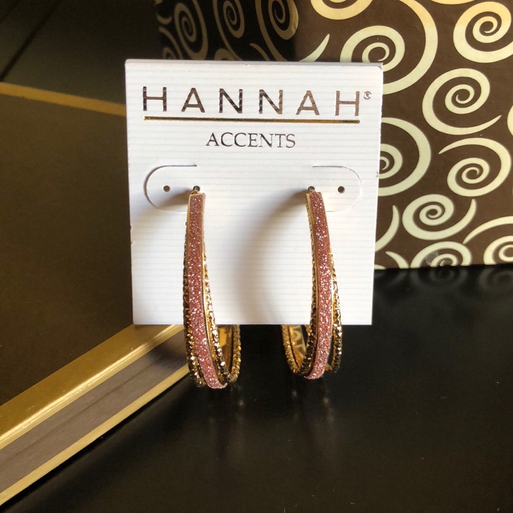 Glittery Gold & Pink Earrings